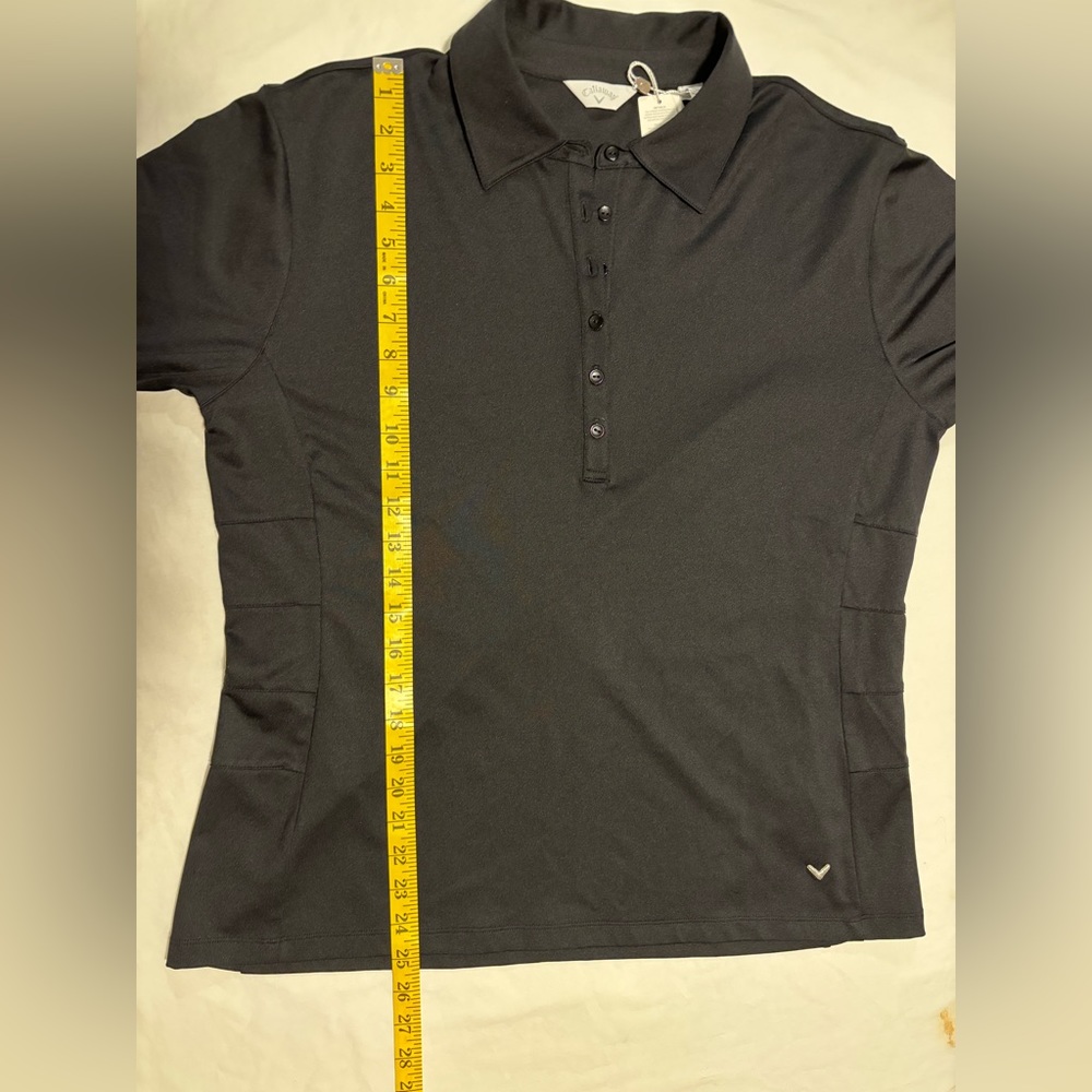 NWT Callaway black short sleeve golf shirt with unique side detailing, XL - Picture 5 of 16